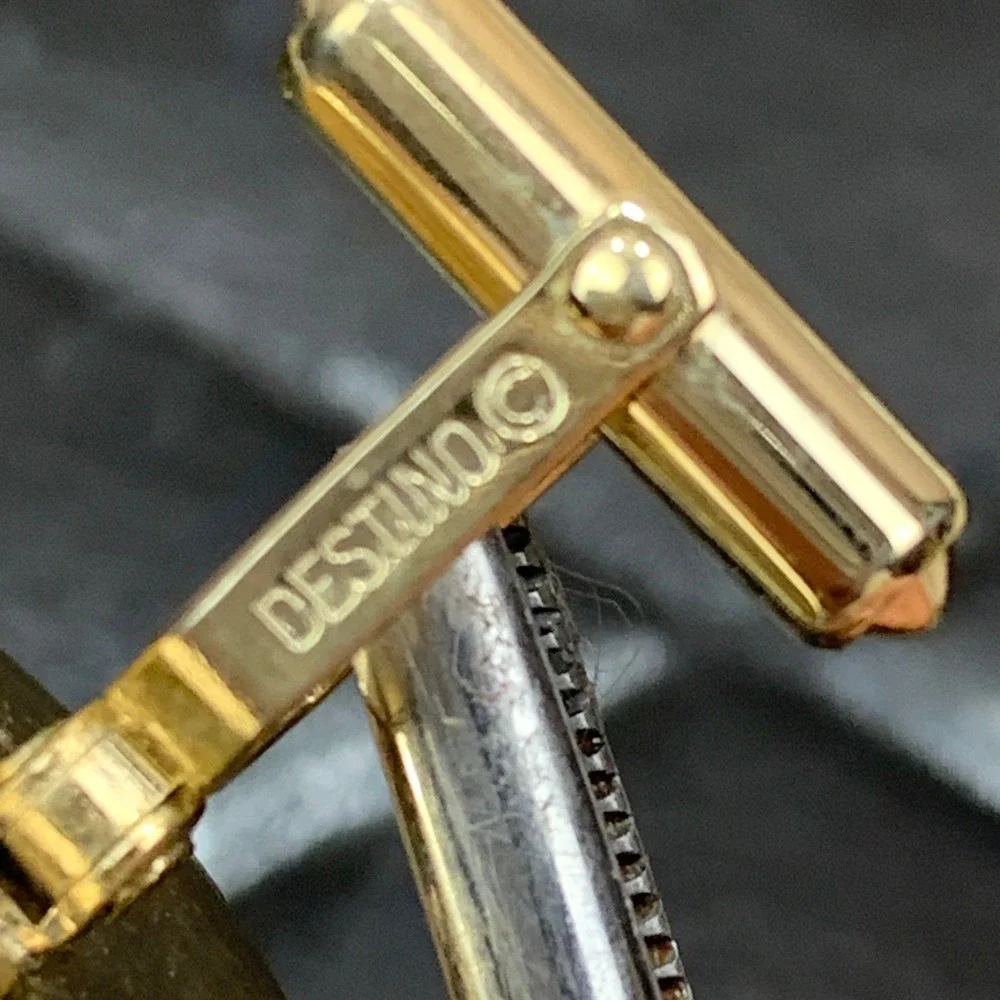 Vintage Destino‎ Taurus Zodiac Sign Gold Tone Cufflinks Men's Astrology Jewelry